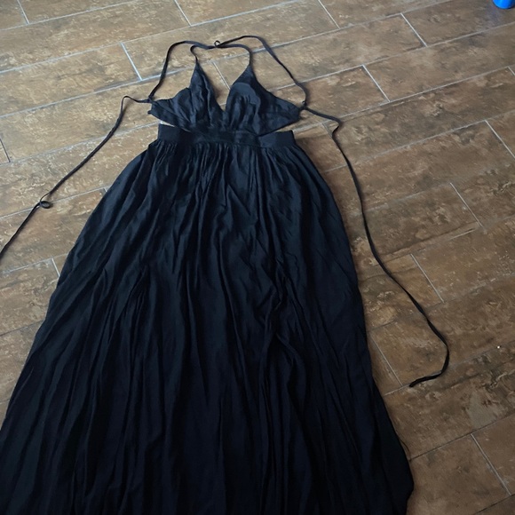 Mustard Seed Dresses & Skirts - Mustard Seed Black Maxi Dress. Backless with halter tie top. NWT.